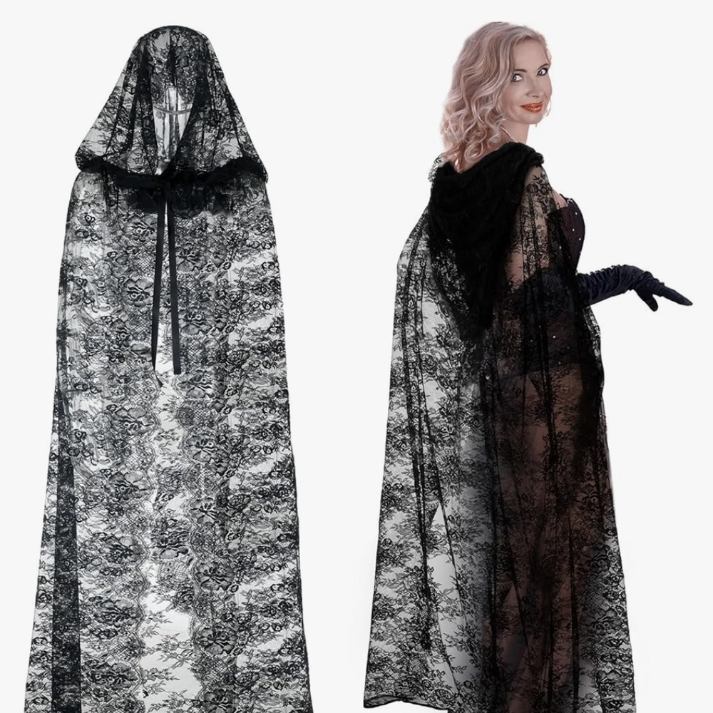 Elegant Black Lace Robe